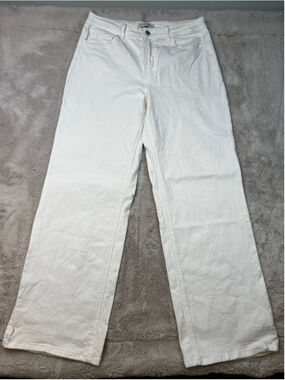 Flying Monkey Wide Leg Jeans White Size 31 Cotton Stretch Pants